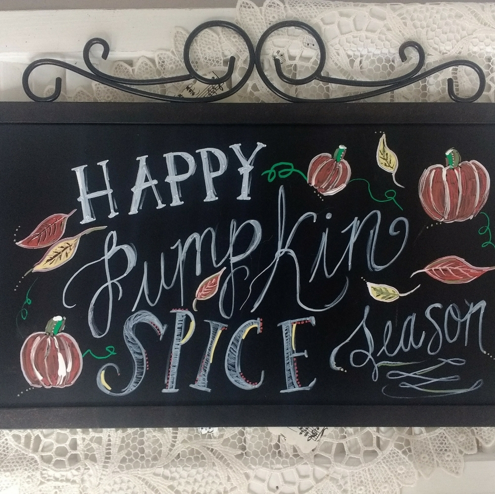 Hand Drawn Pumpkin Chalkboard Art